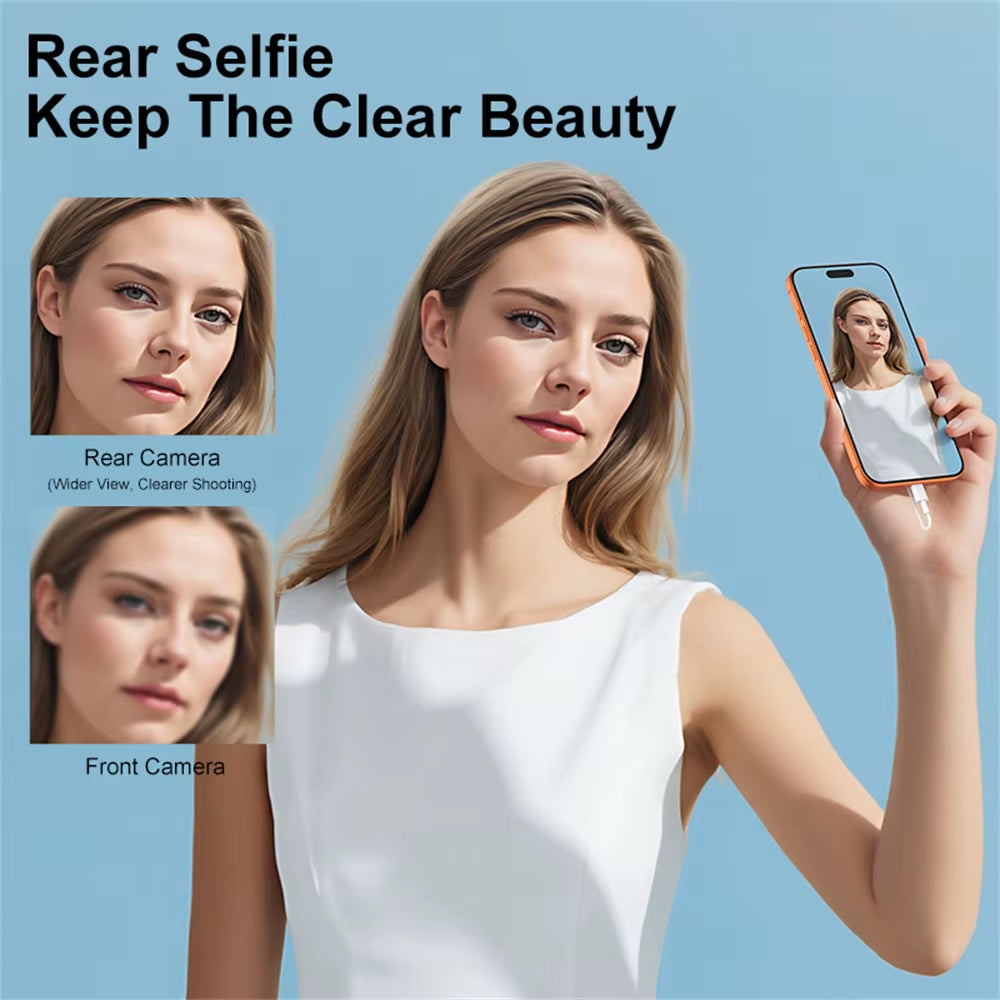 Mini Magnetic Phone Selfie Screen Bluetooth Phone Monitor Screen Rear Camera Selfie for Iphone 17-12 Android Vlog Video Shooting